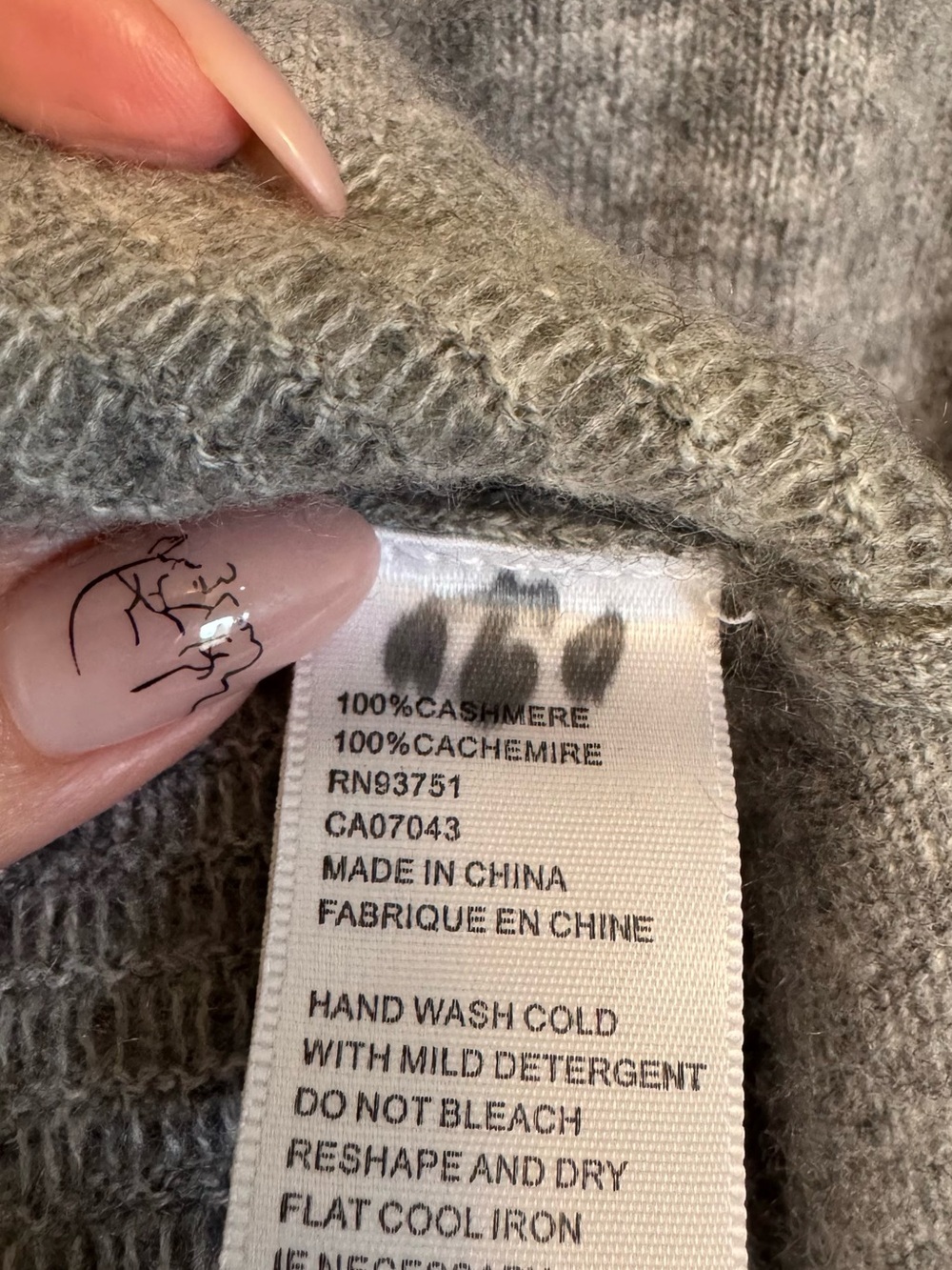 InCashmere Heather Gray Crewneck Cashmere-Blend Sweater - Picture 3 of 8